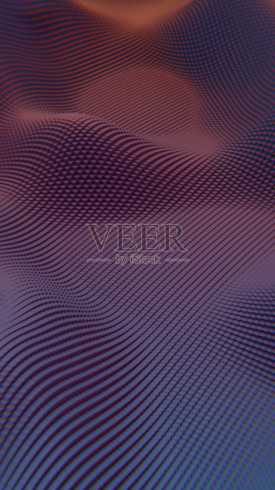 粉色和黄色方块组成的流动马赛克幻觉形成了动态波浪图案，融合了色彩扭曲和协同效果，展现出现代未来主义美学。照片摄影图片