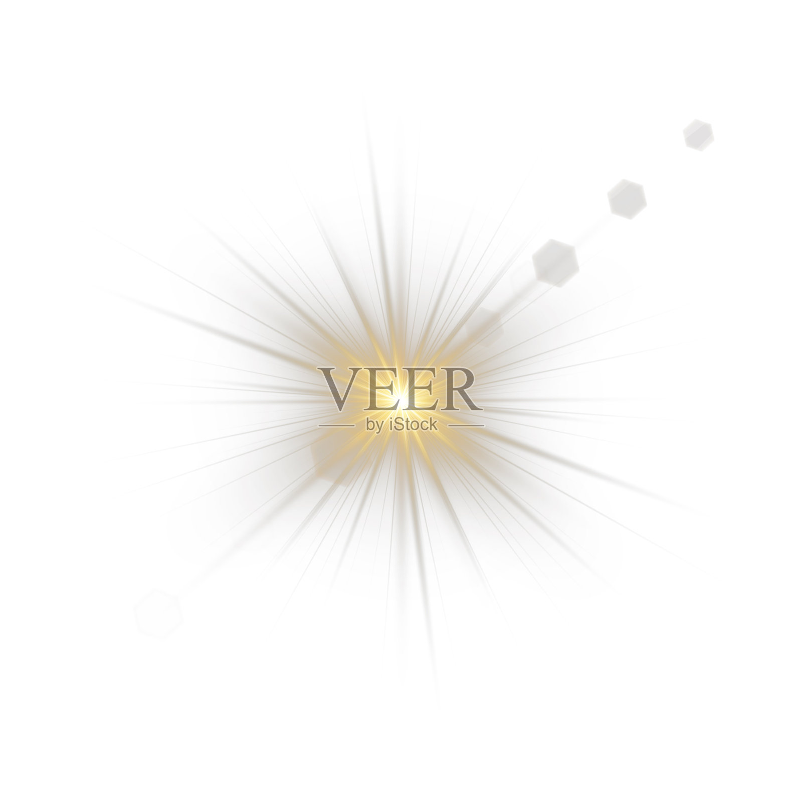 金色星阳光，散发着光辉的光线和耀眼的闪光。高质量的矢量插图，展示明亮的金色光粒、闪光效果和闪烁的阳光。插画图片素材