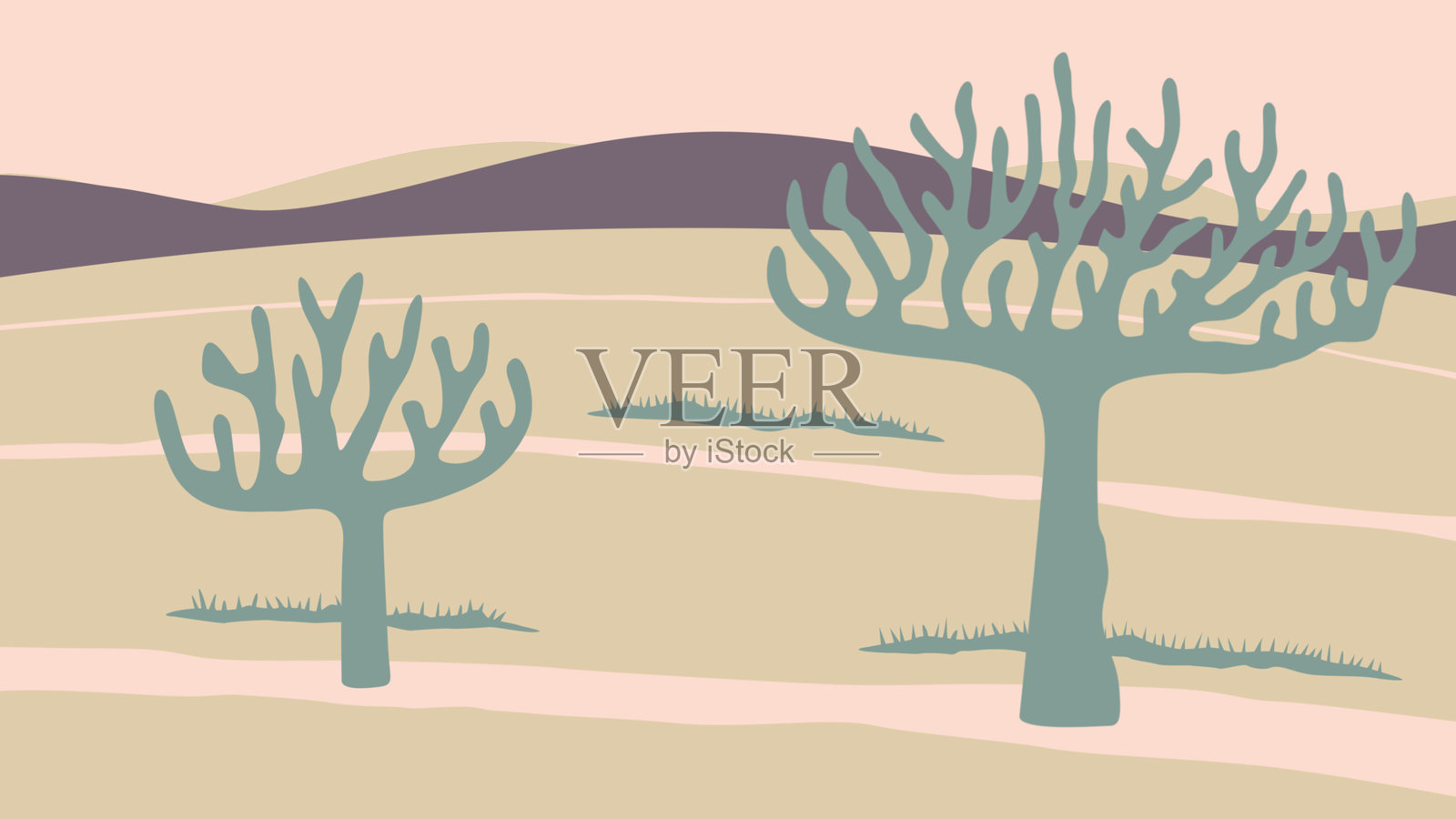 自然 仙人掌 沙漠 植物 沙子 山丘 天空 风景 户外 旅行 色彩调色板 图表 颜色指南 绘画 印刷 现代 创意 图形 图案 艺术 设计 插图 背景 风景 视图插画图片素材