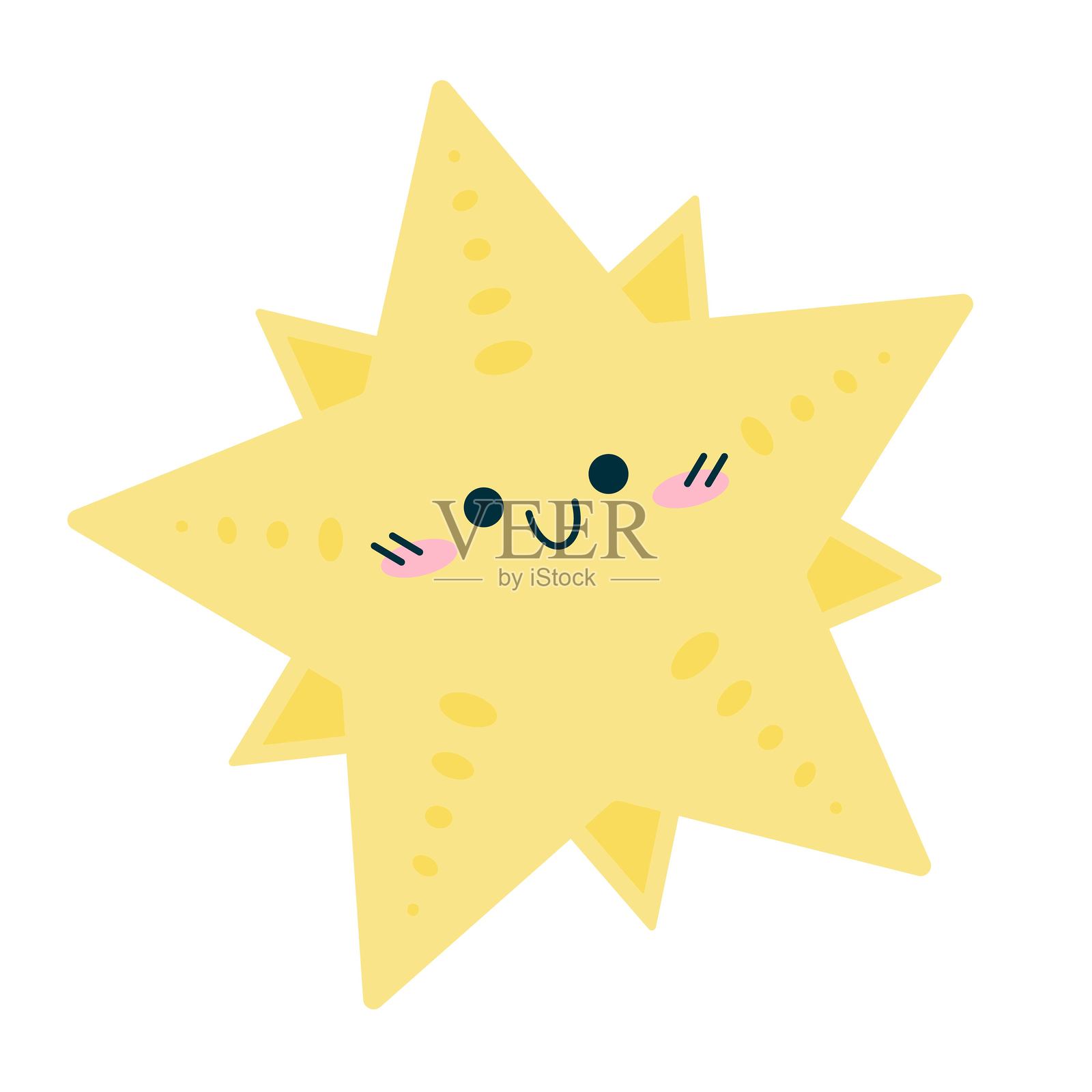 手绘海洋动物黄色海星插画图片素材