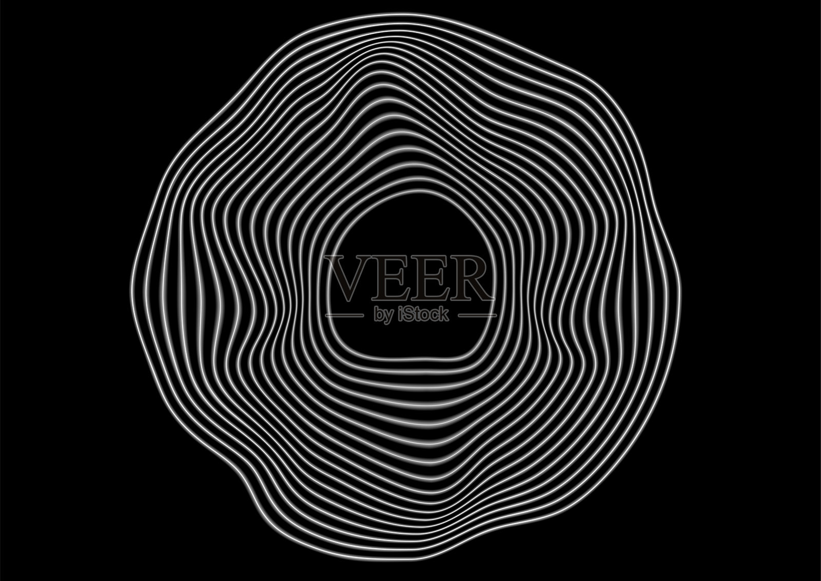 白色弯曲扭曲的圆形线条抽象未来科技背景插画图片素材