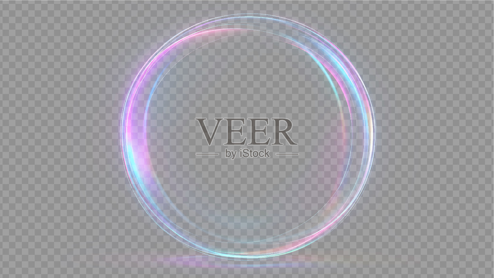 透明背景上的全息彩虹光环插画图片素材