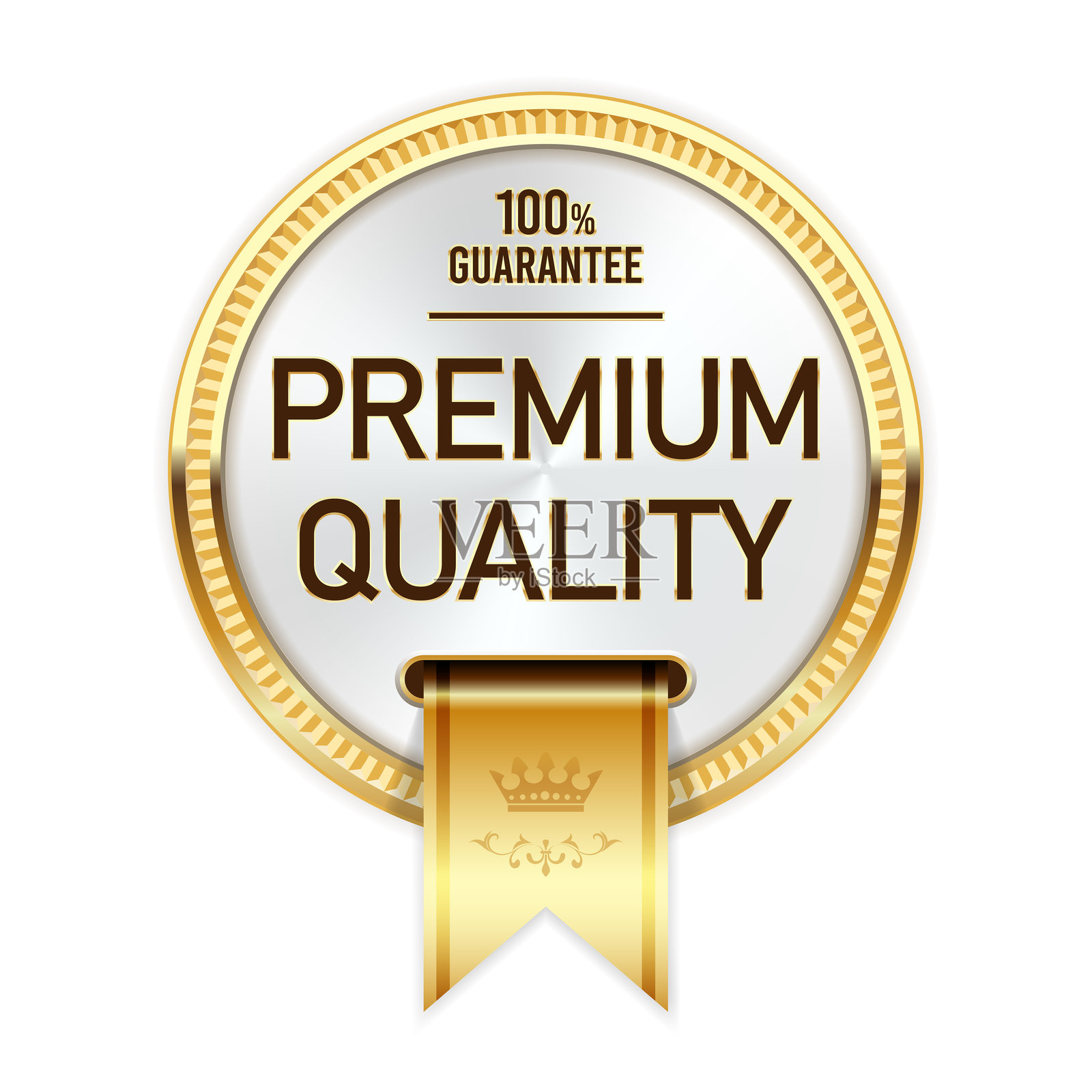 优质金色丝带奖牌，最佳特别系列徽章或标志，特定优质产品，矢量图插画图片素材