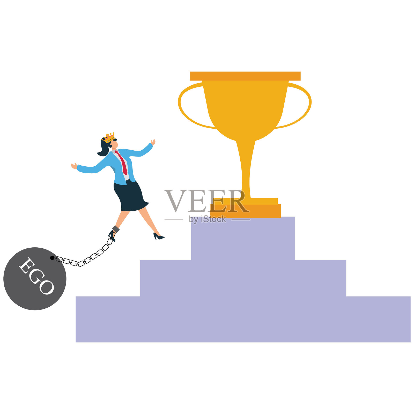 自尊与自我重要性的错误概念插画图片素材