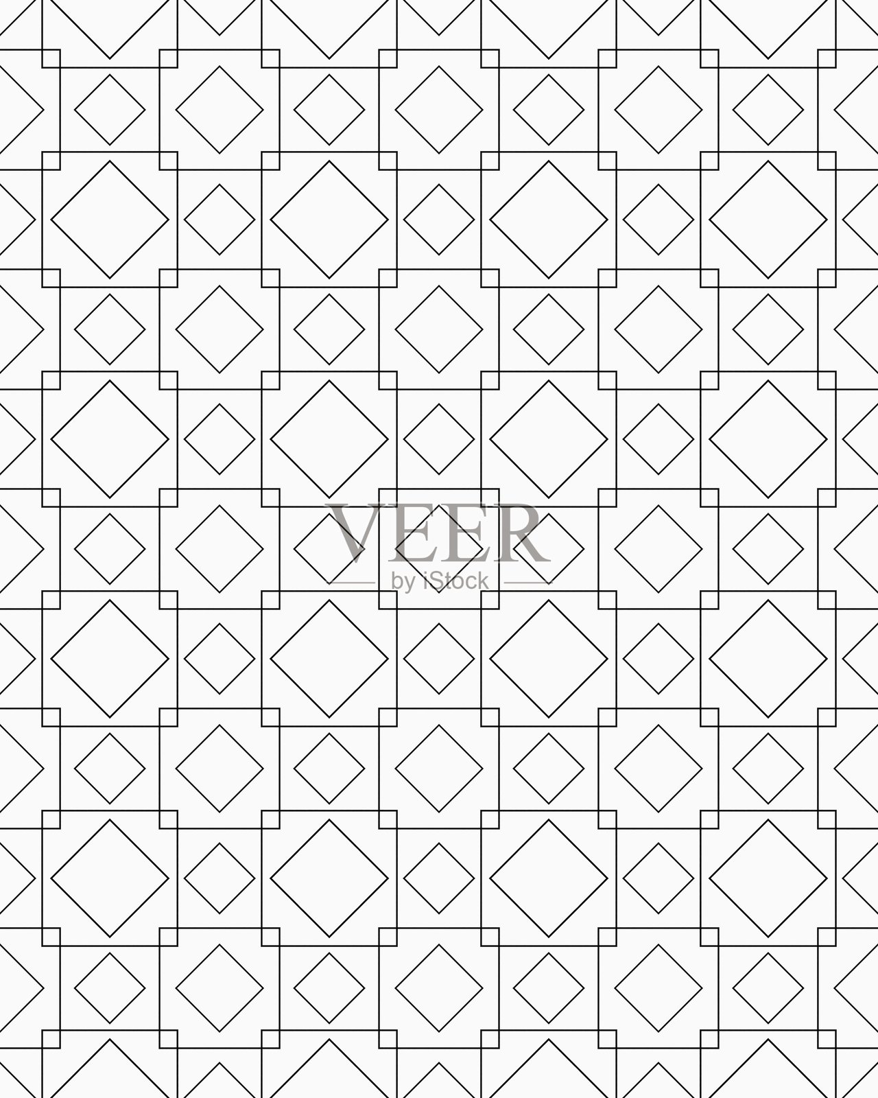 几何形状的详细排列形成了对称的星星和十字图案，创造出引人入胜的视觉效果。插画图片素材