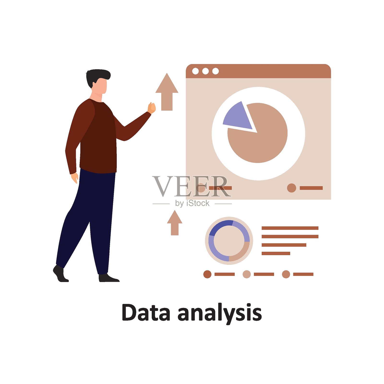 数据分析矢量图标，易于修改或编辑插画图片素材