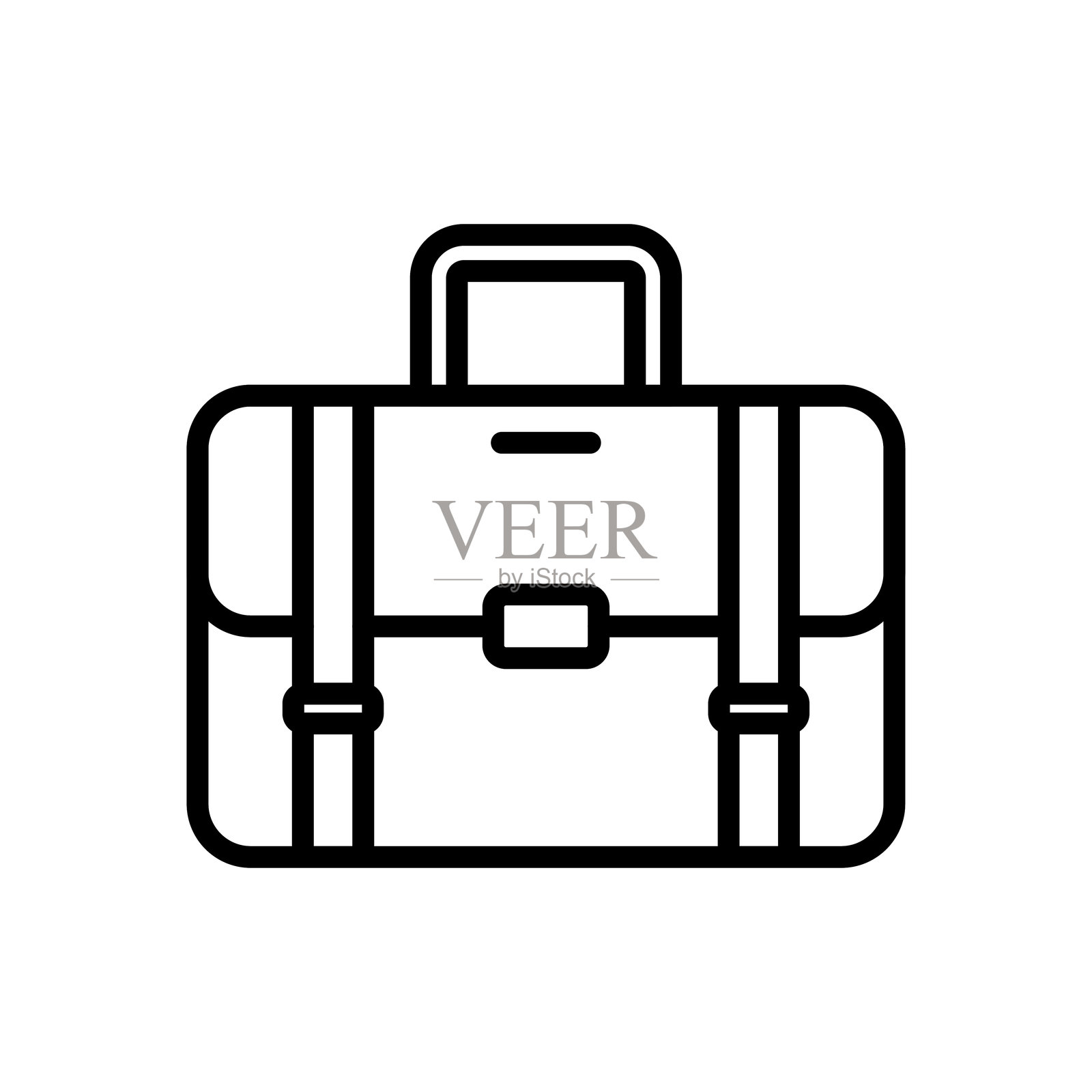 行李箱图标线条设计模板，独立插图插画图片素材