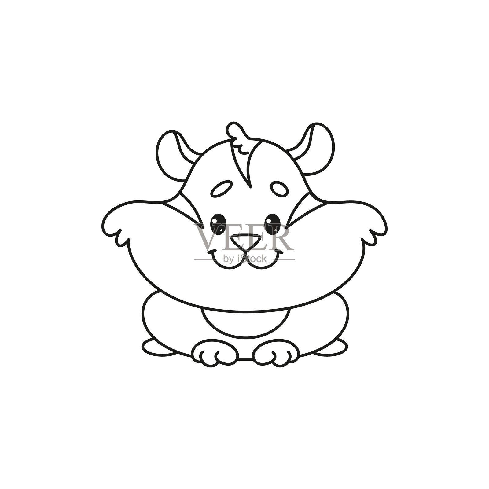 可爱的仓鼠涂色页。矢量插图插画图片素材