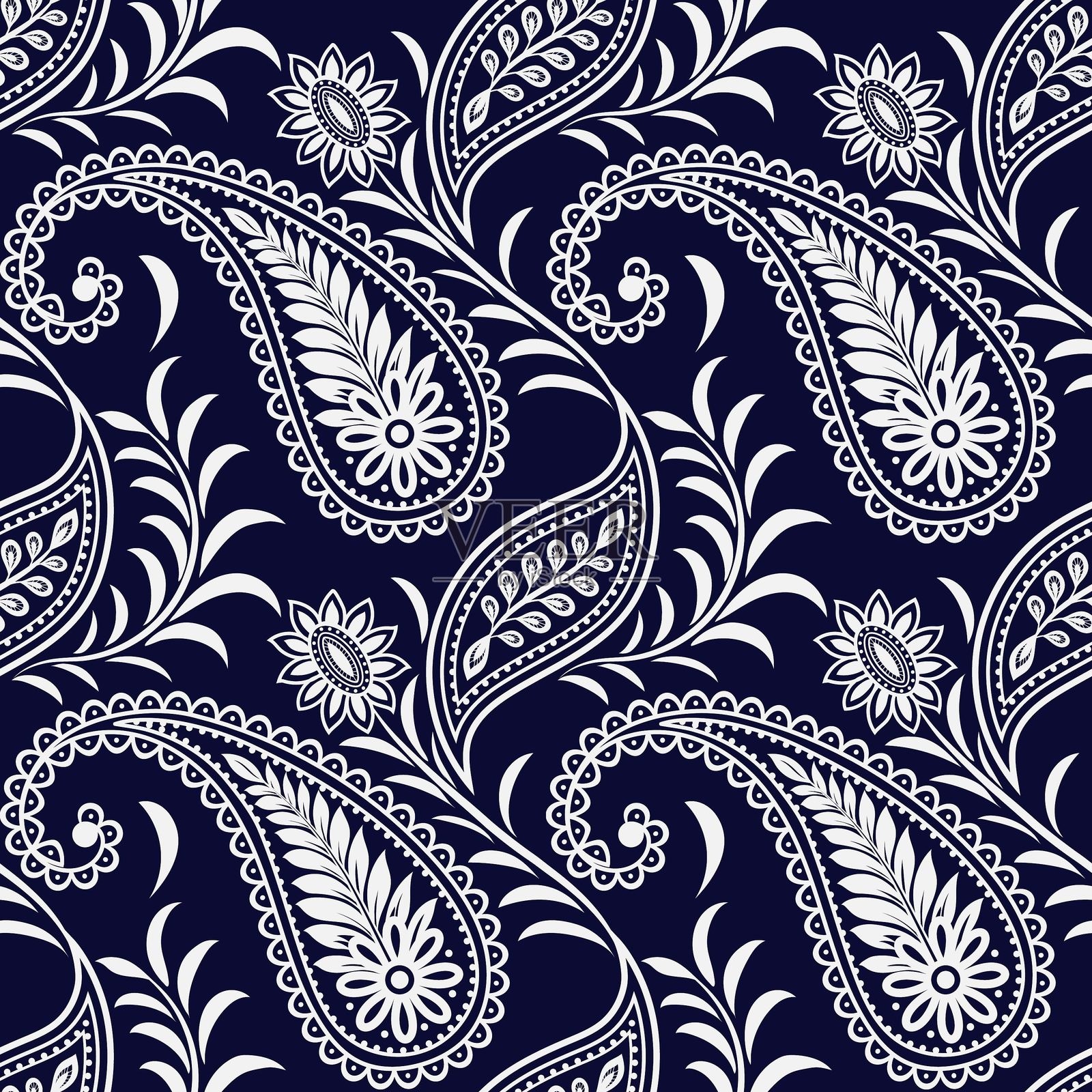 非洲波西米亚风格的佩斯利花卉伊卡特图案刺绣边框。民族伊卡特花卉民族印度图案伊卡特图案民族图案边框花卉阿兹特克刺绣边框无缝图案。插画图片素材