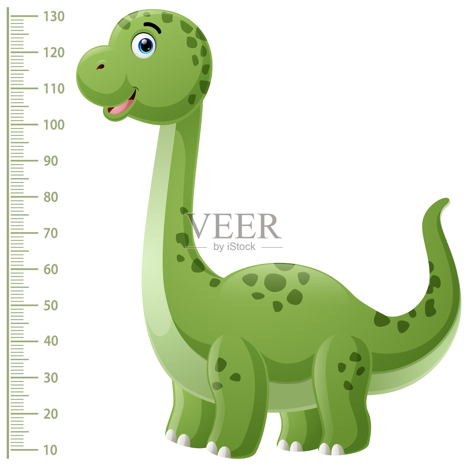 可爱恐龙卡通身高测量图插画图片素材
