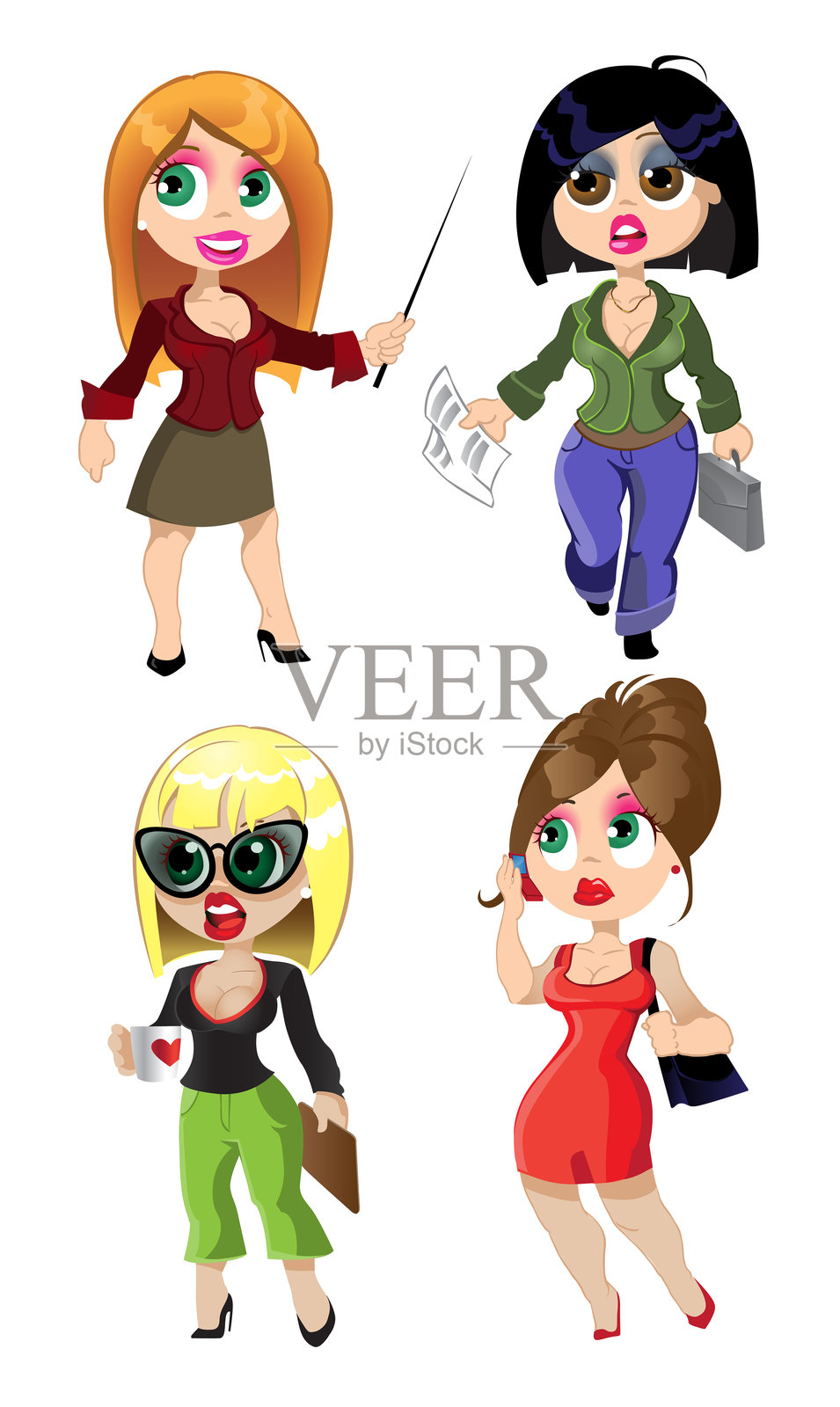 商业女性插画图片素材