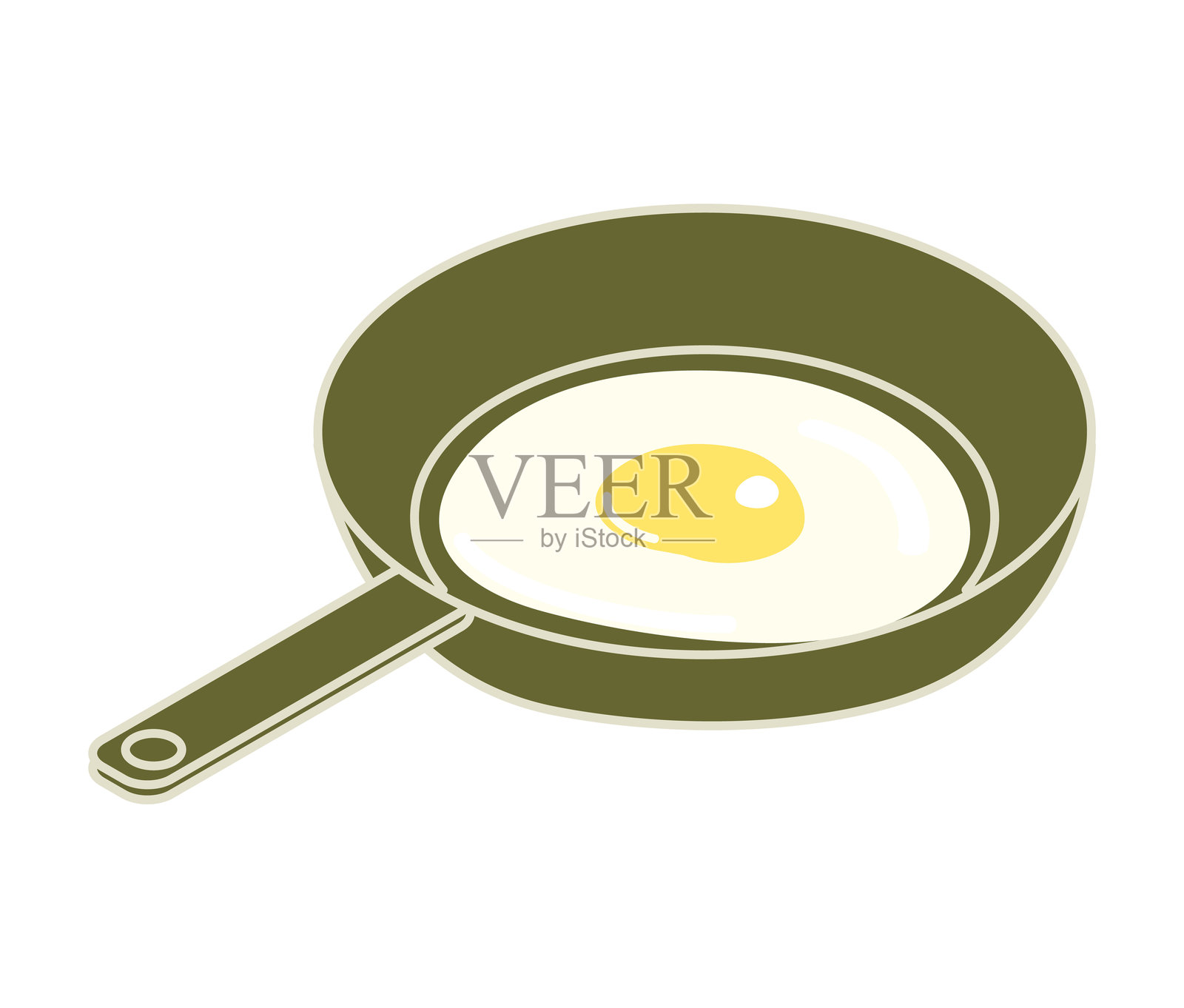 这是一个煎锅煎蛋的插图。插画图片素材