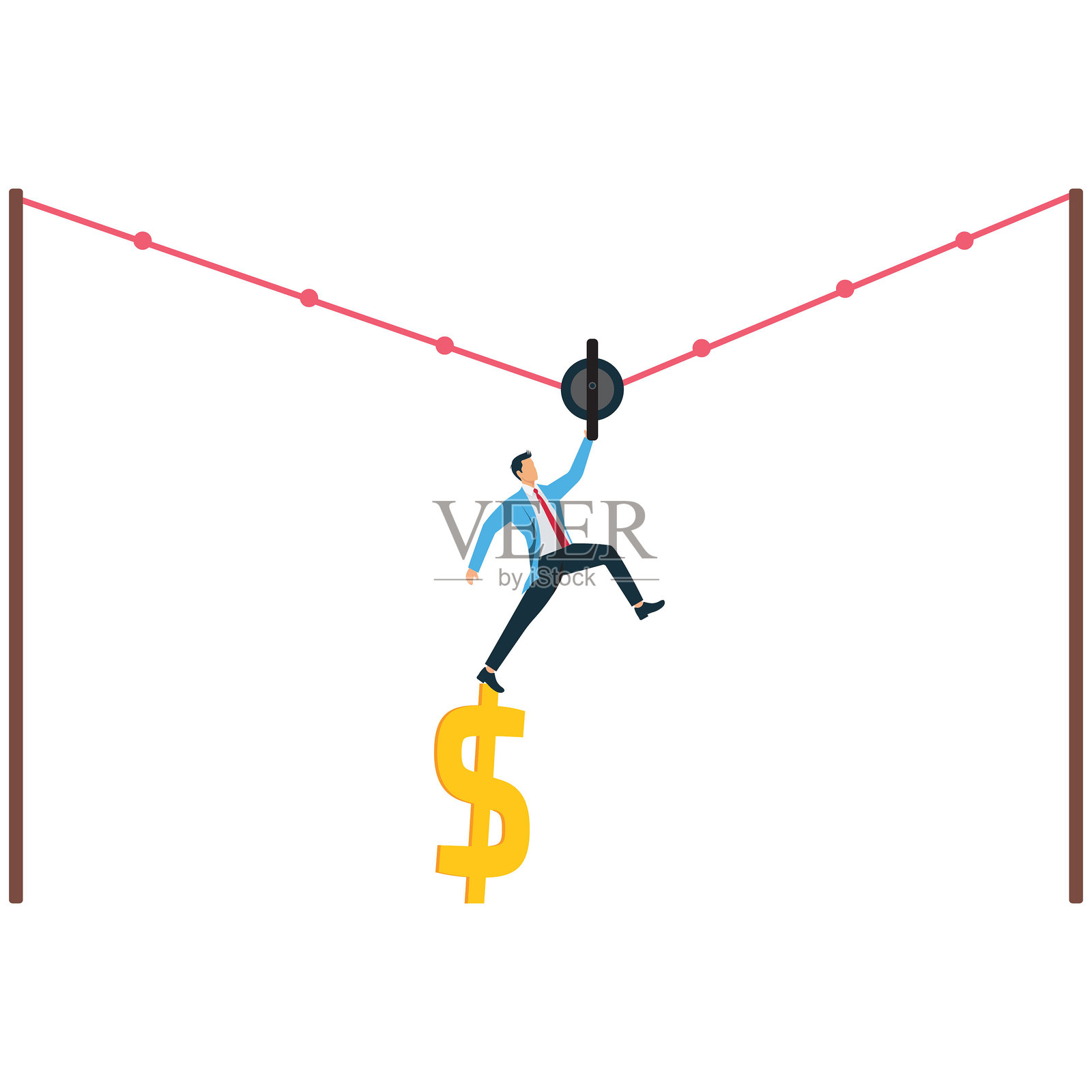 经济衰退期间的财务损失策略插画图片素材