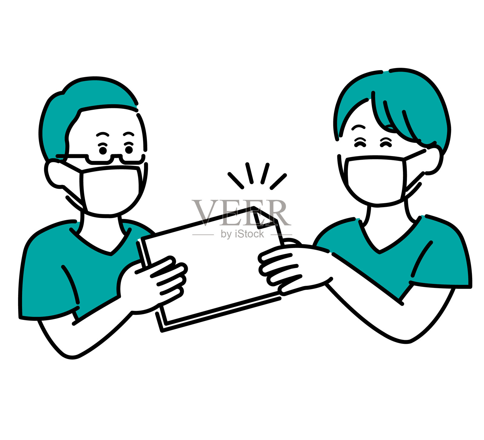 医生递交和接收转诊信的插图。插画图片素材