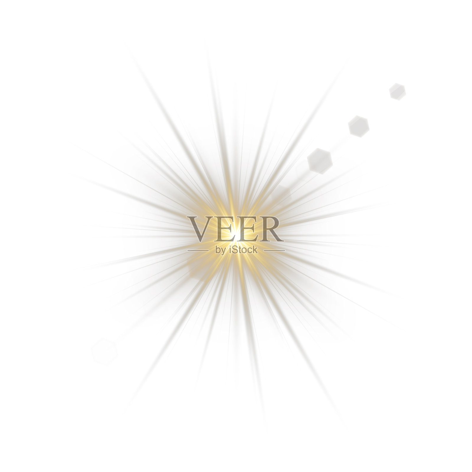 金色星阳光，散发着光辉的光线和耀眼的闪光。高质量的矢量插图，展示明亮的金色光粒、闪光效果和闪烁的阳光。插画图片素材