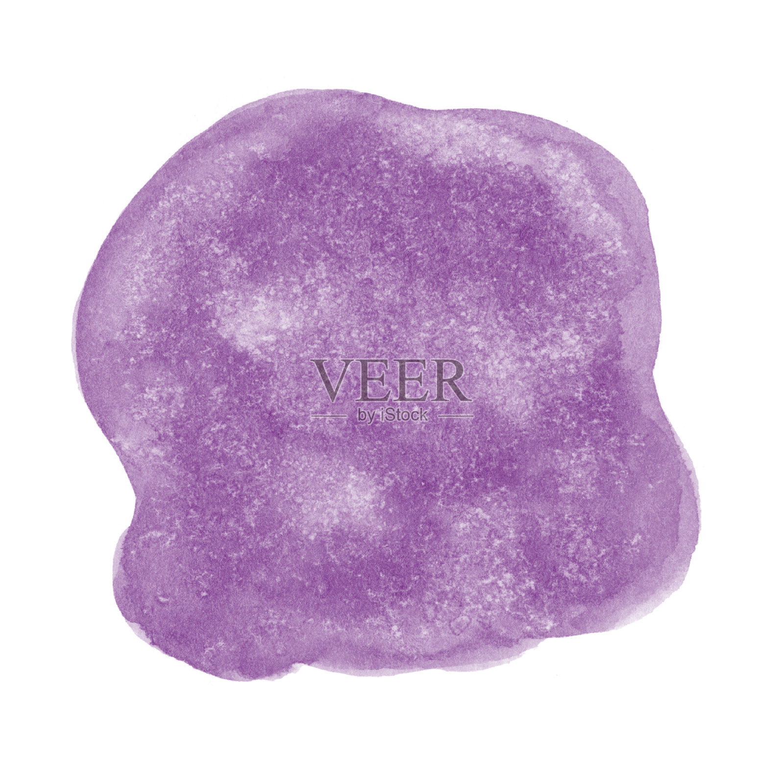 手绘的浅紫色抽象水彩笔触，带有纹理的水彩污点。适用于印刷品、标志、横幅、图标、贺卡、明信片和背景的绘画背景。插画图片素材