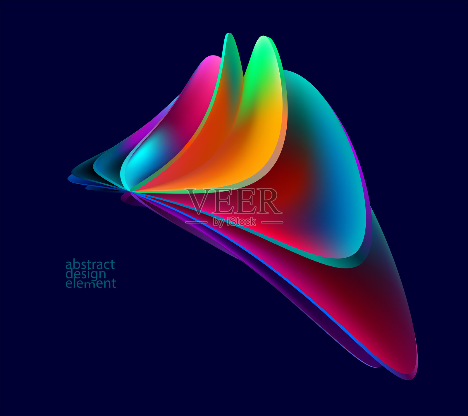 流体3D彩虹色形状的抽象矢量背景。插画图片素材