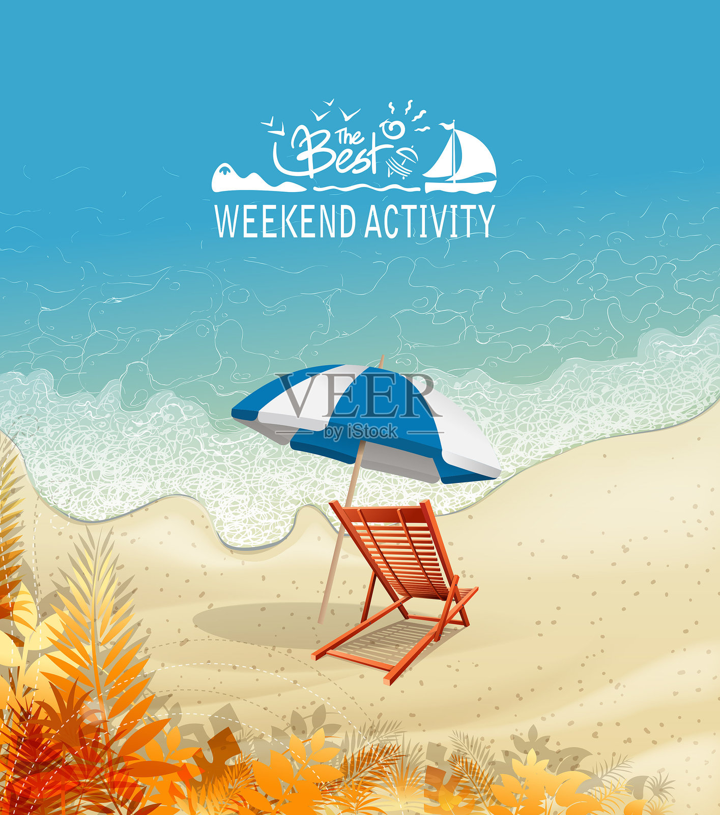 热带野餐插画图片素材