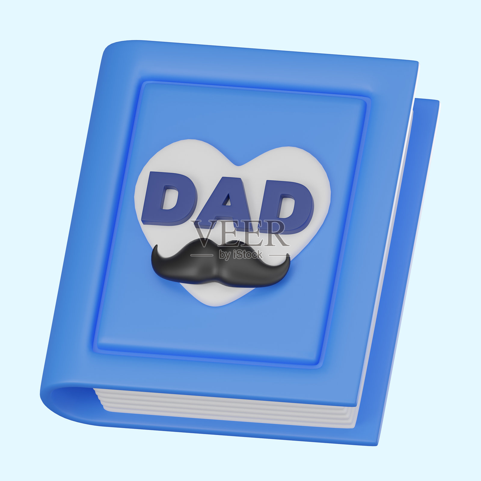 3D 渲染，父亲节日记图标，表达爱与感激的图标插图照片摄影图片