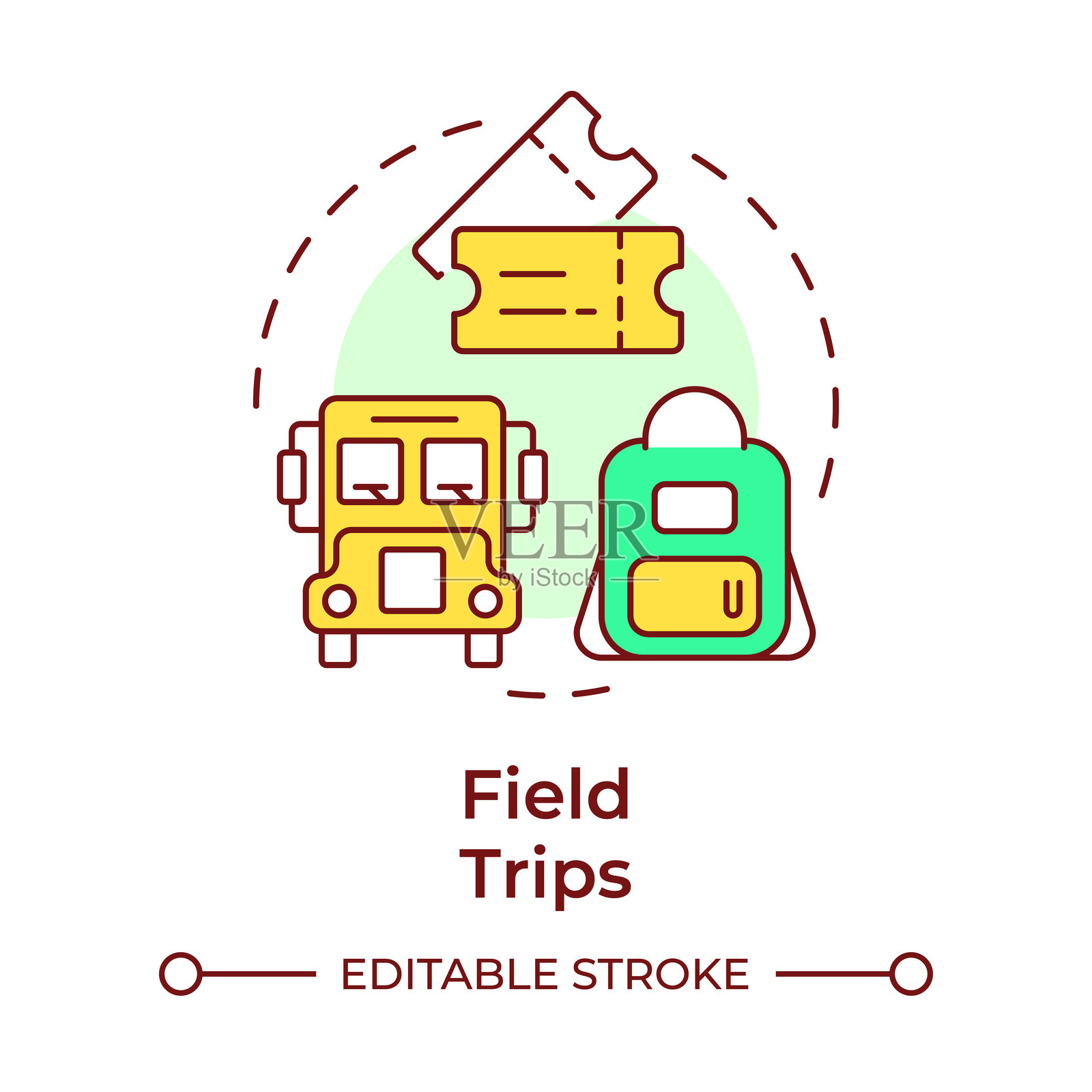 实地考察多彩概念图标插画图片素材