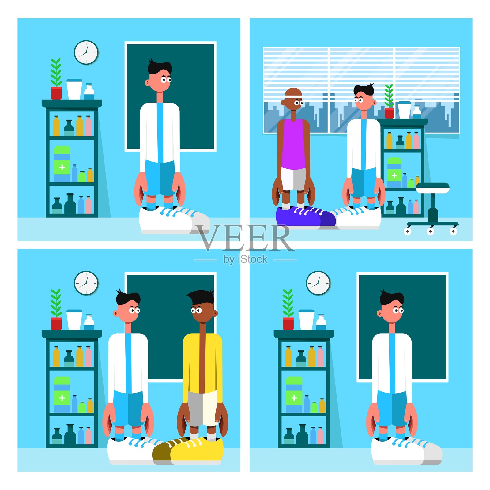 护士与病人插画图片素材