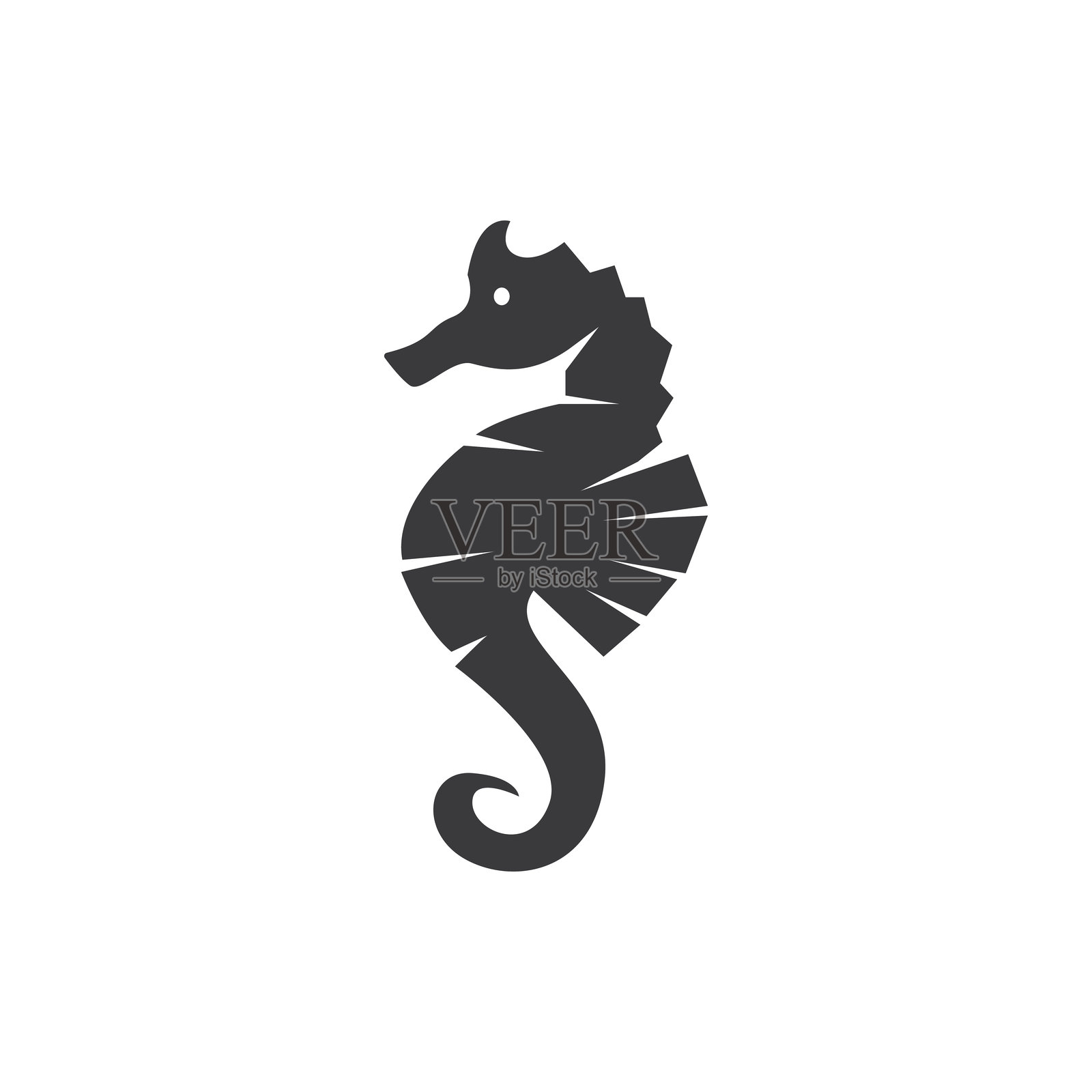 海马鱼图标和符号矢量模板插图插画图片素材