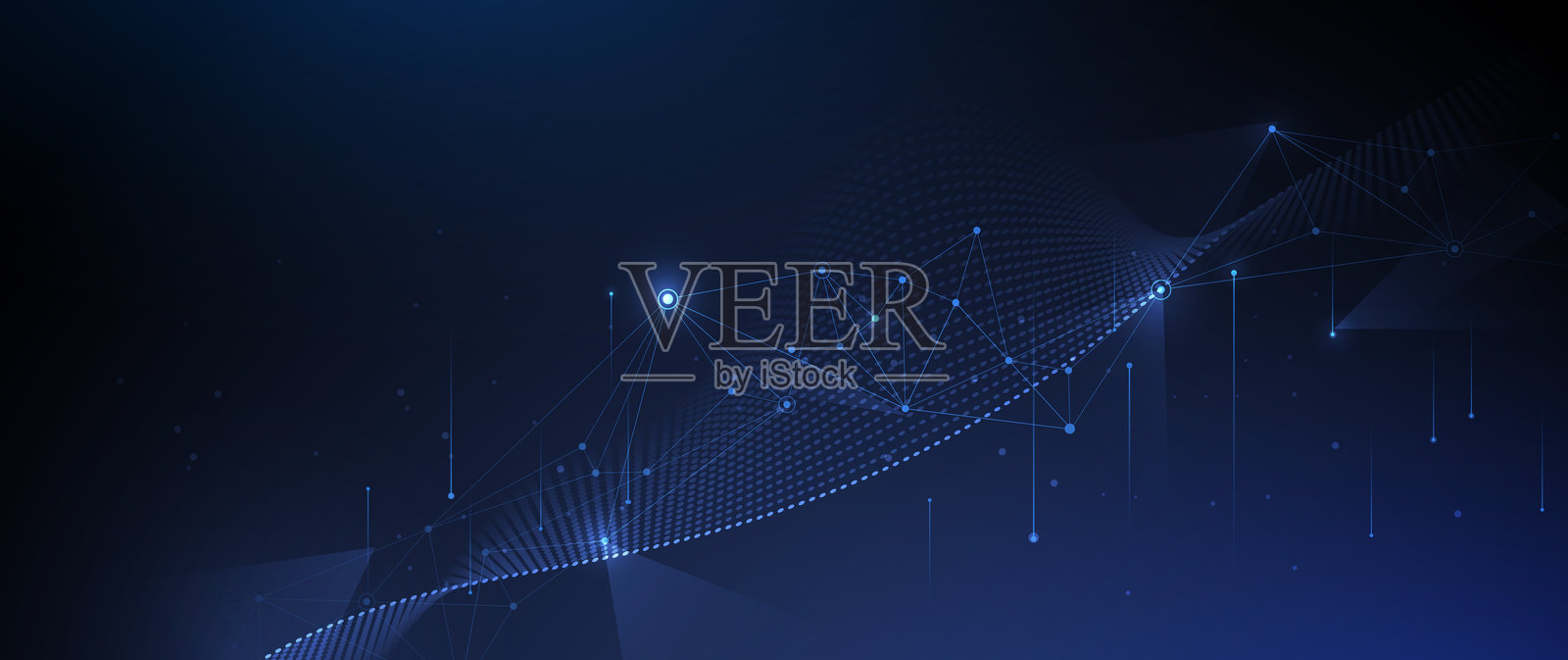 矢量数字数据，分子背景。大数据，高科技技术，光线设计。插画图片素材