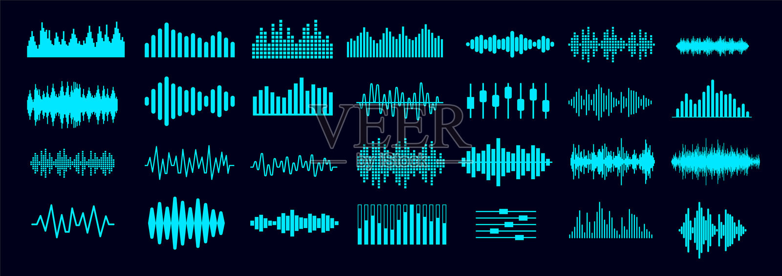 声音和音频设计元素集合插画图片素材
