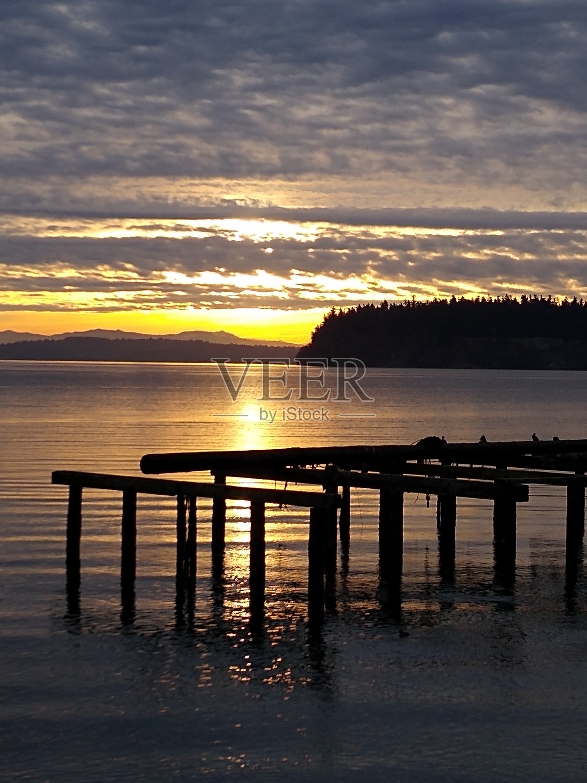 太平洋的历史旧港桩照片摄影图片