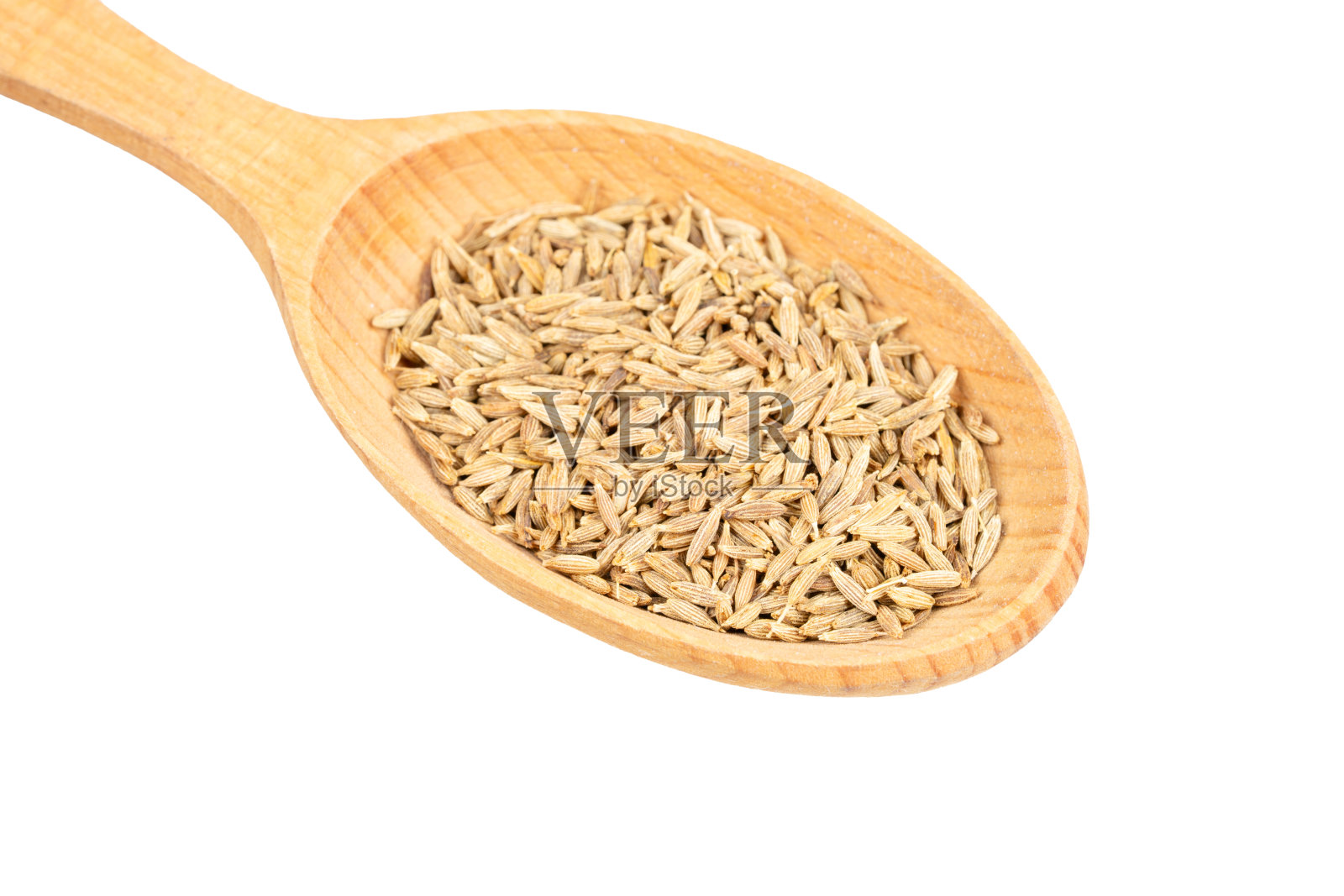 木勺中的孜然香料照片摄影图片