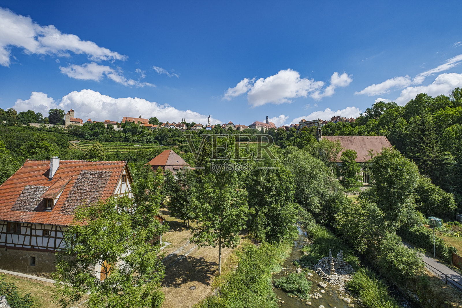 罗滕堡（Rothenburg ob der Tauber）的景观照片摄影图片