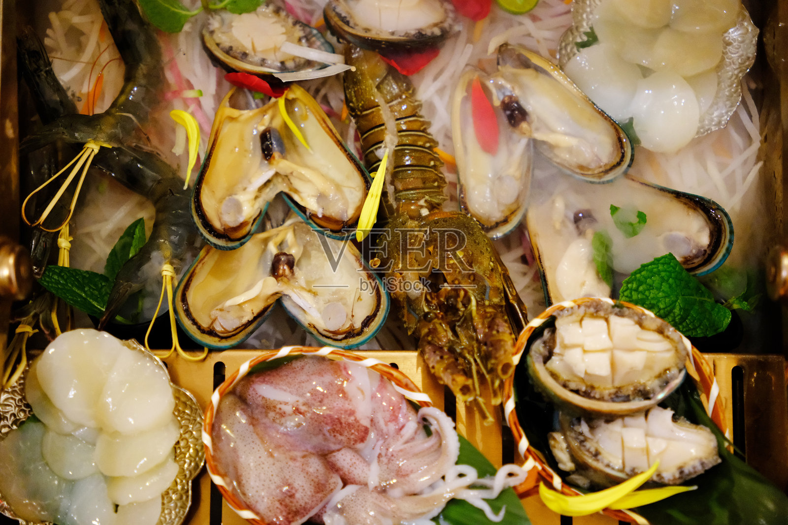 多种生海鲜原料照片摄影图片