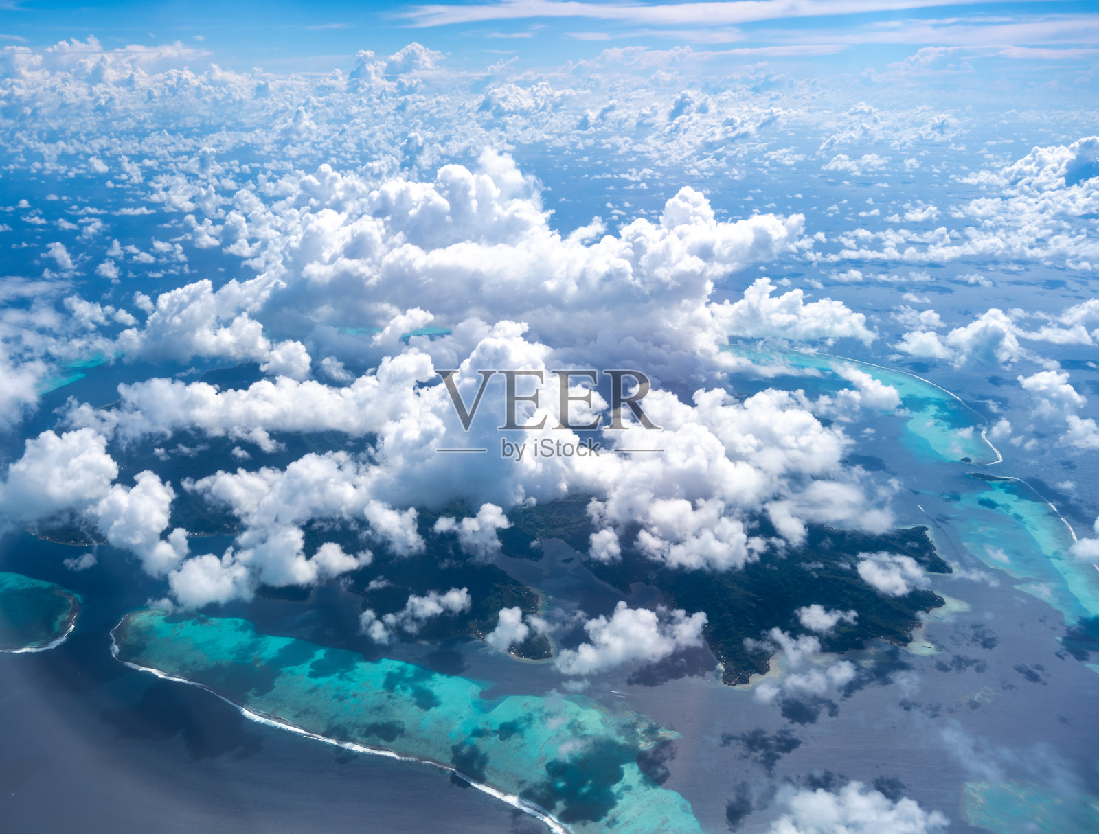 法属波利尼西亚塔哈岛的空中视角照片摄影图片