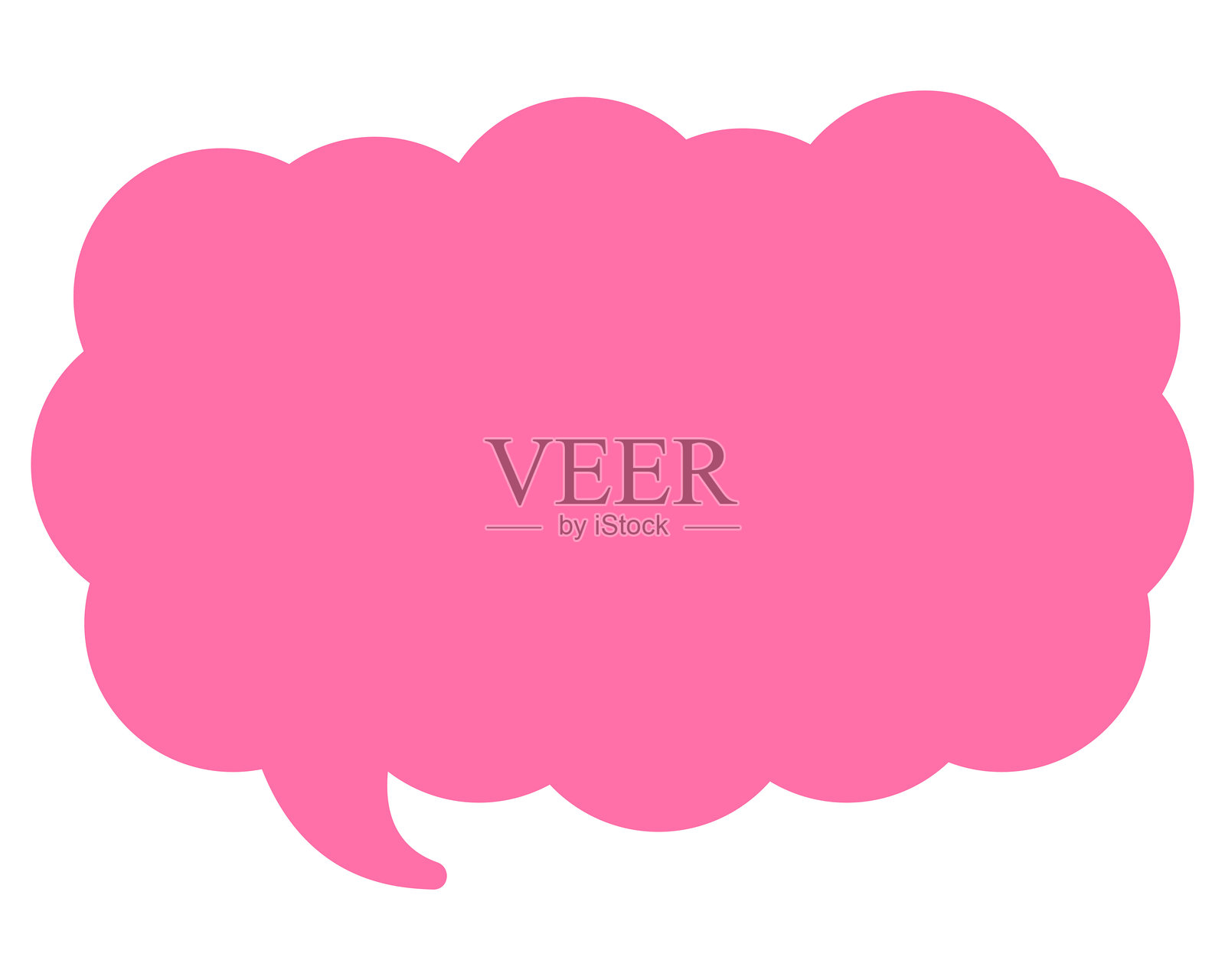 简单的彩色对话气泡，拉长的云朵形状插画图片素材