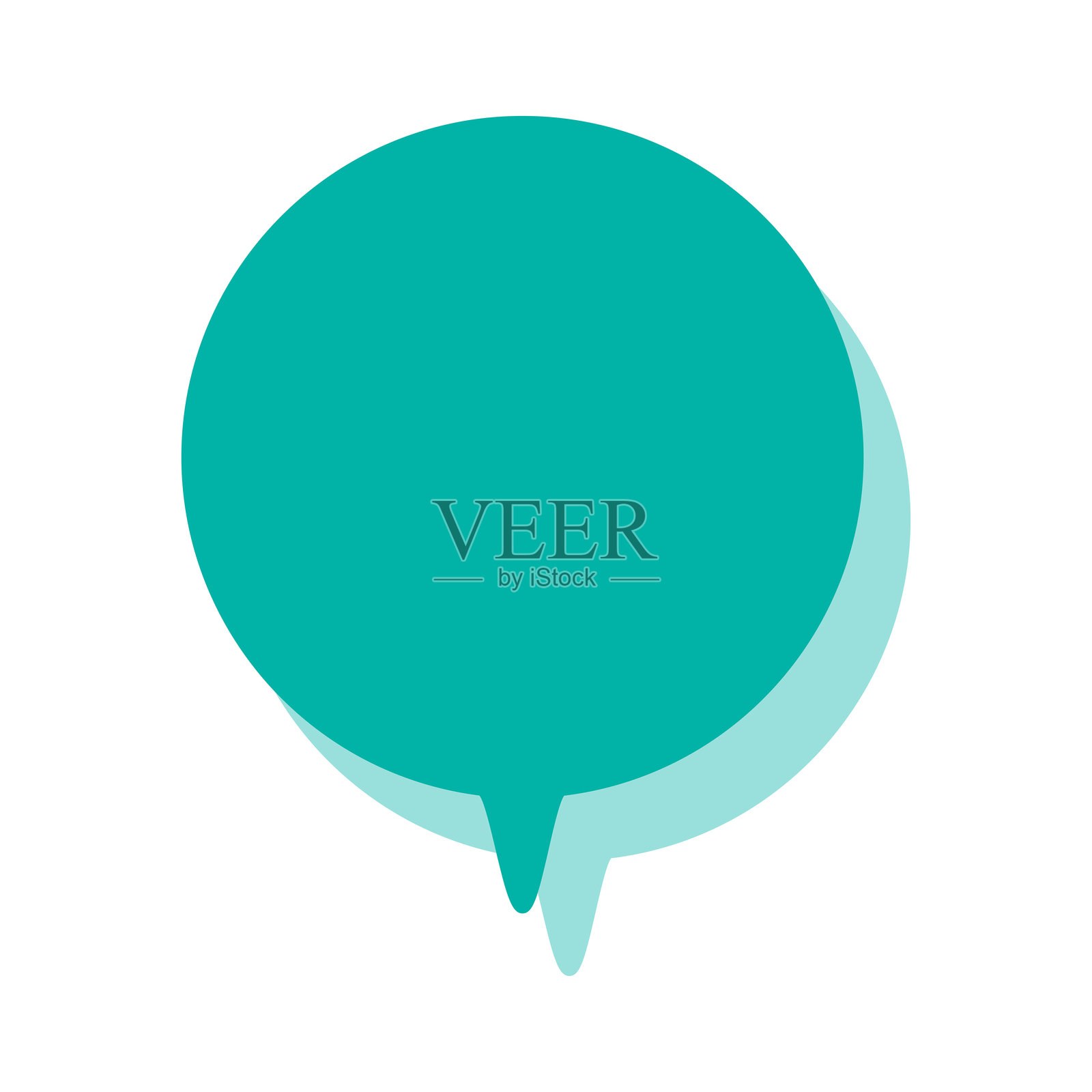 简单的颜色对话气泡，带有圆形锯齿状形状插画图片素材