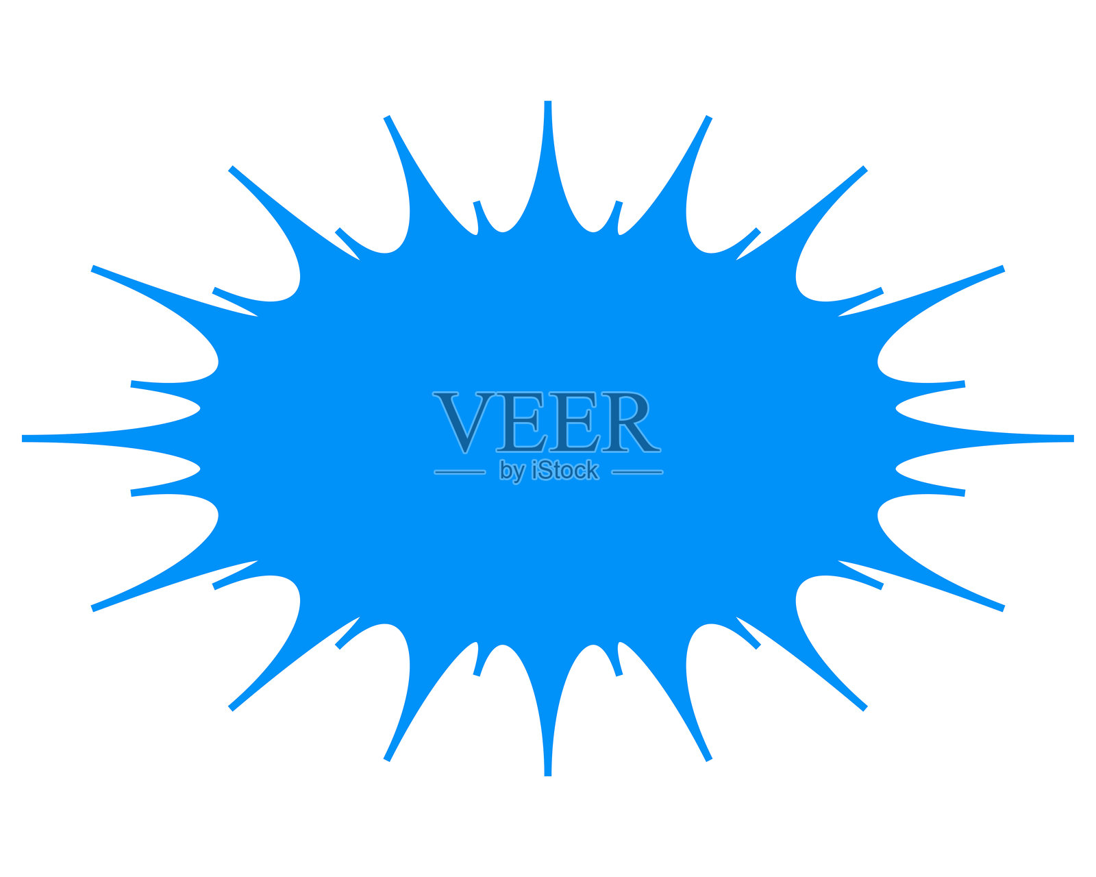 简单的颜色对话气泡，形状长且锯齿状插画图片素材