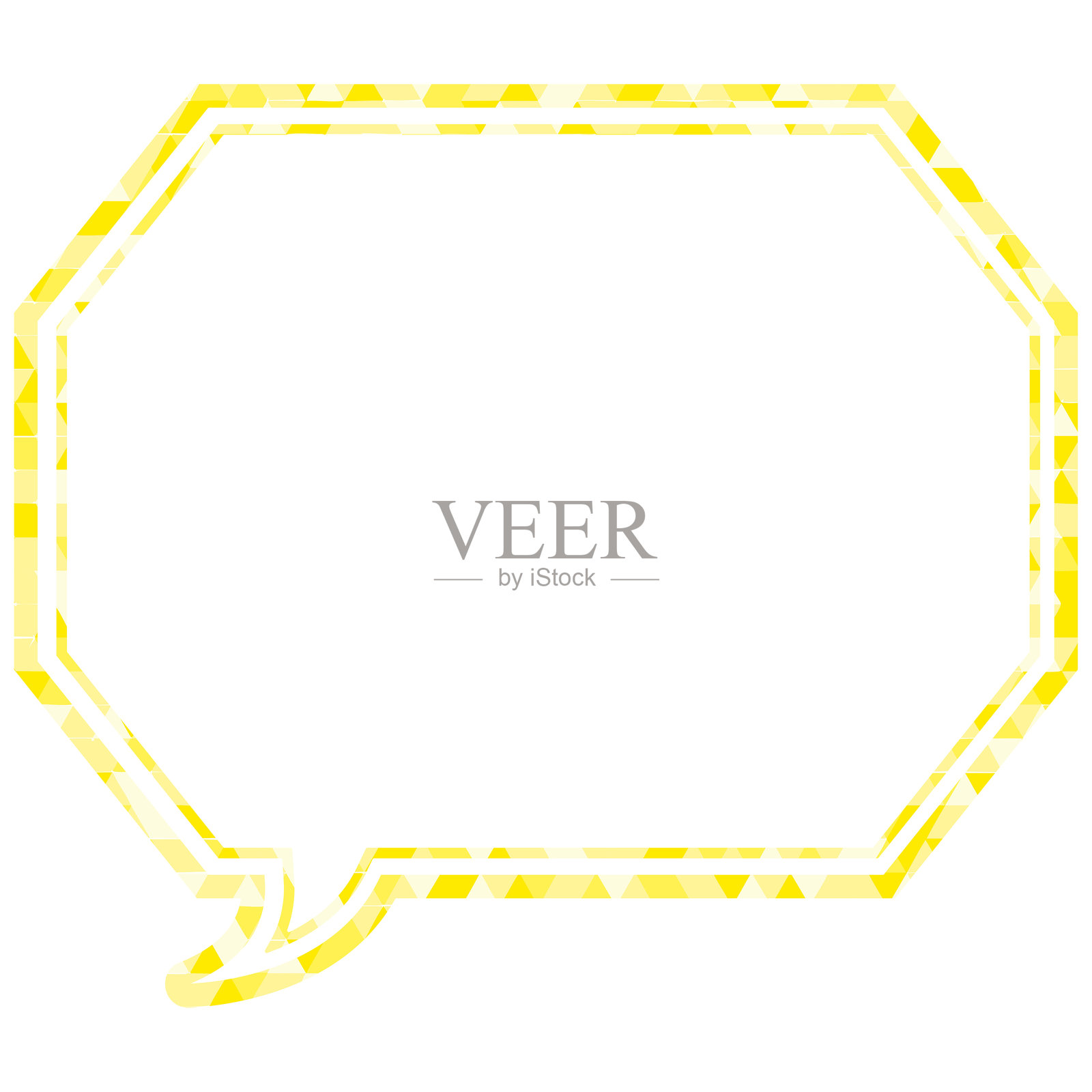 彩色玻璃风格的对话气泡，三角形图案，八角形形状带有角落插画图片素材