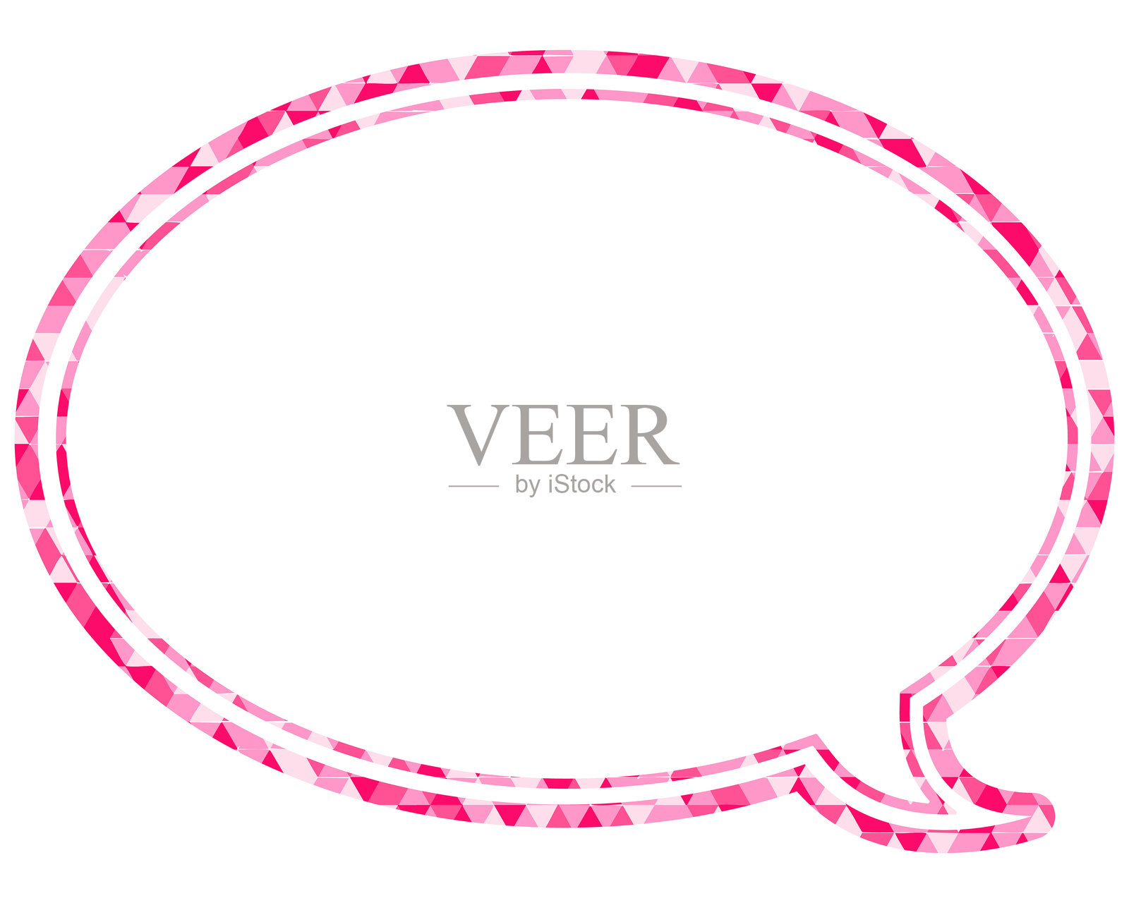 彩色玻璃风格的对话气泡，三角形图案，圆形形状插画图片素材