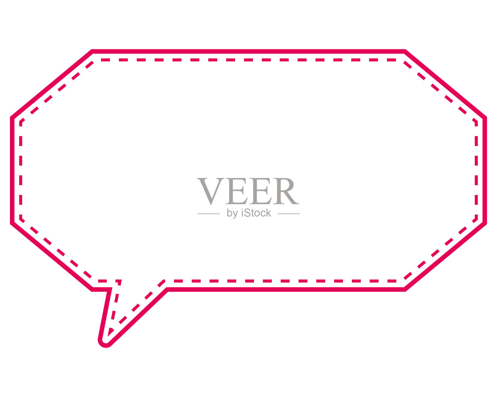 简单的彩色线条对话框，拉长的八边形插画图片素材