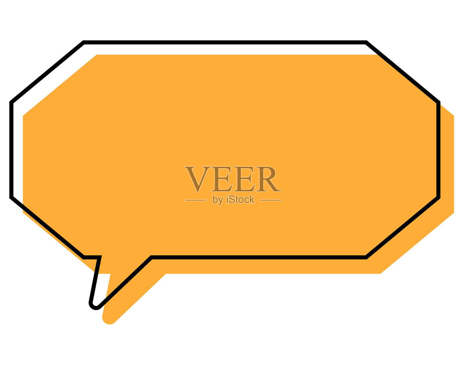 一个简单的、不对齐的长八边形对话框插画图片素材