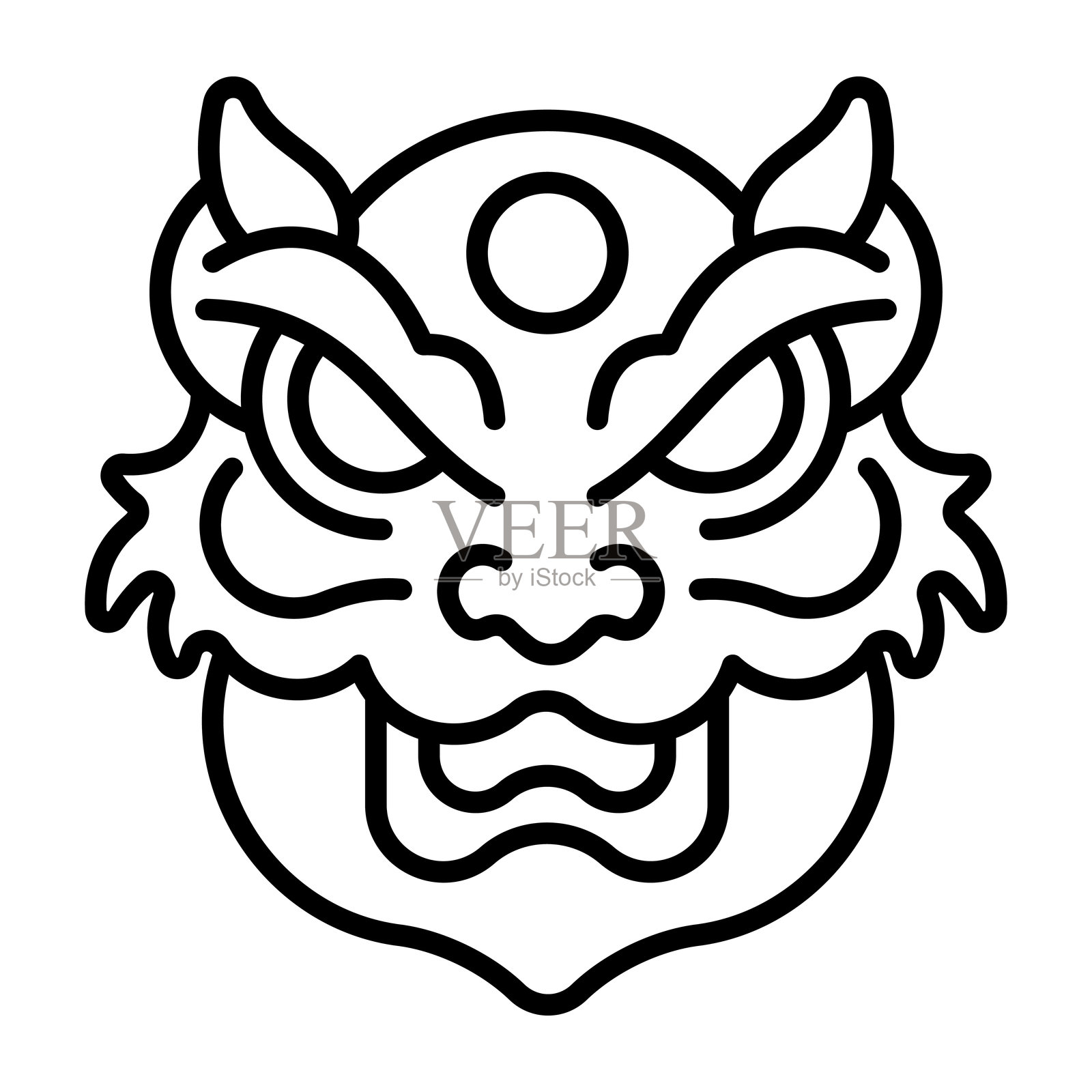 狮子面具插画图片素材