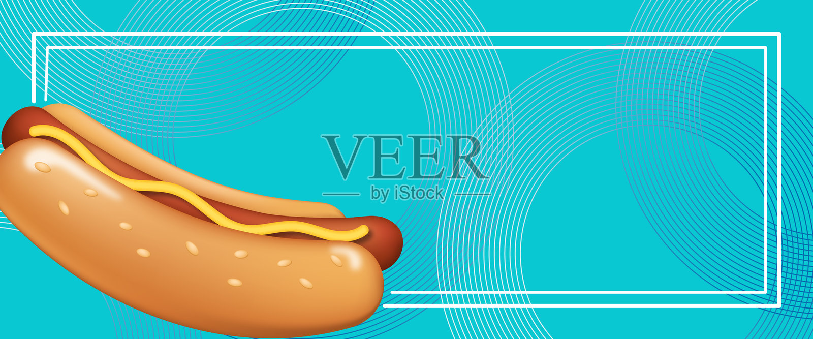 3D烧烤图标邀请模板，带有空白文本区域插画图片素材