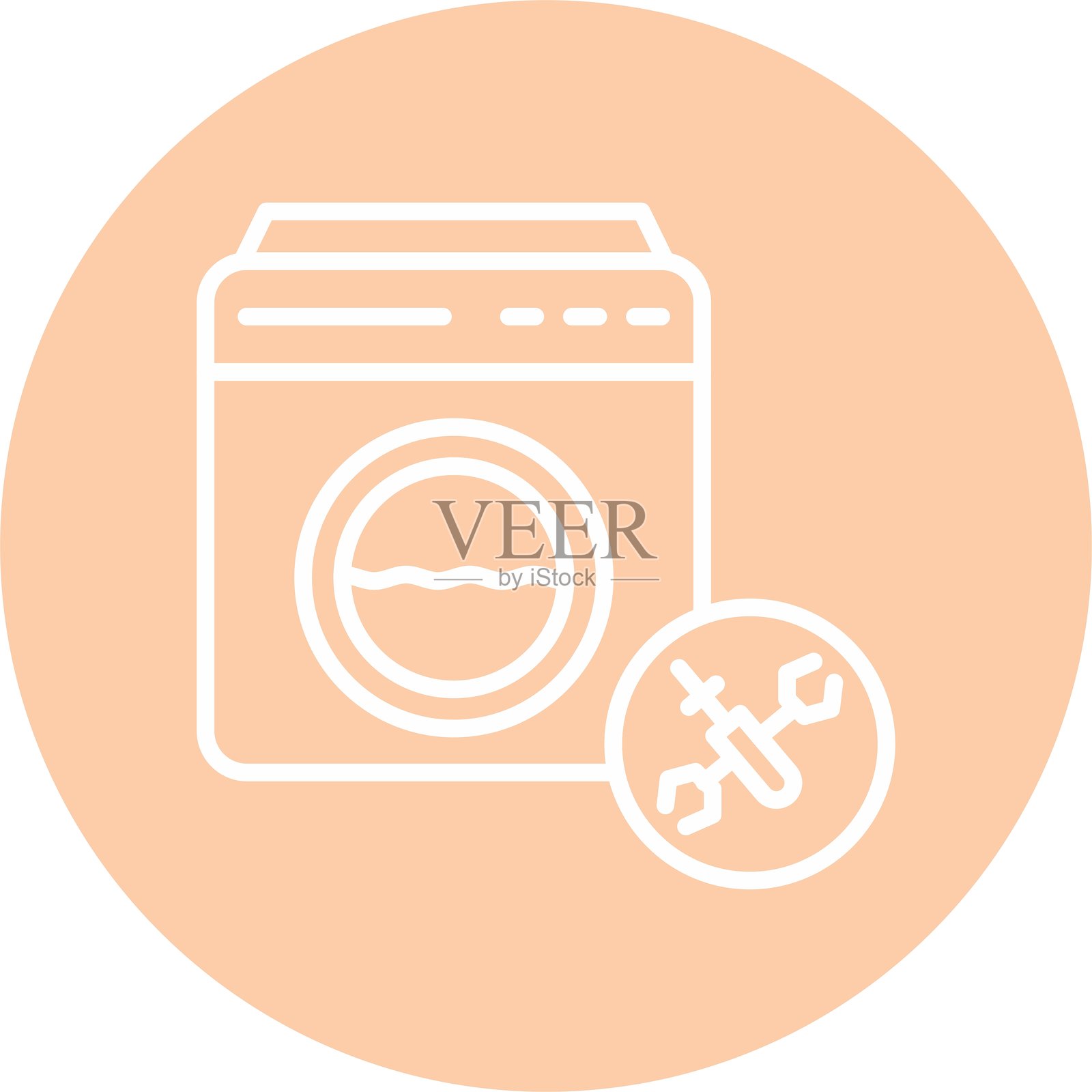 洗衣机新图标设计创意插画图片素材