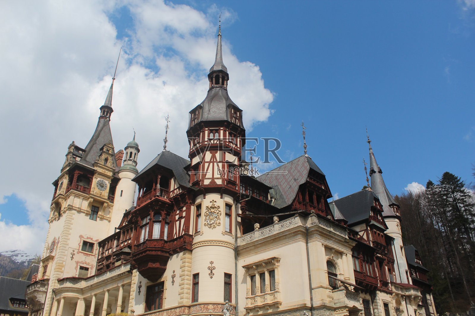 佩莱什城堡，罗马尼亚锡纳亚照片摄影图片