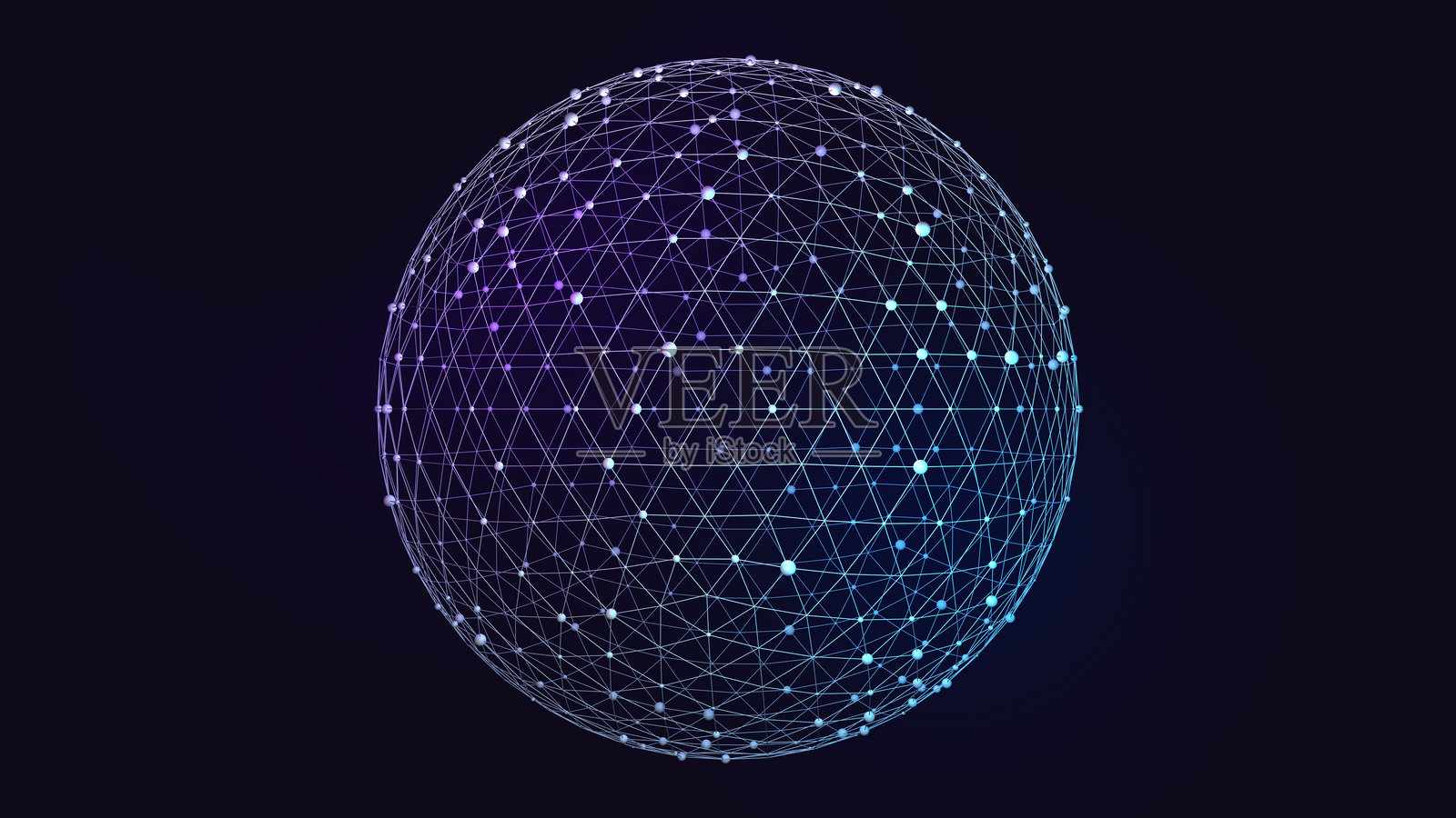 黑色背景上的完整线框网格球体，展示数字地球和全球信息连接概念照片摄影图片