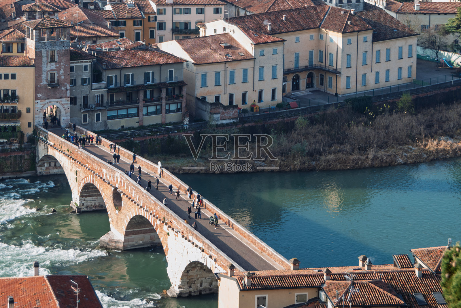 意大利维罗纳市的鸟瞰图照片摄影图片