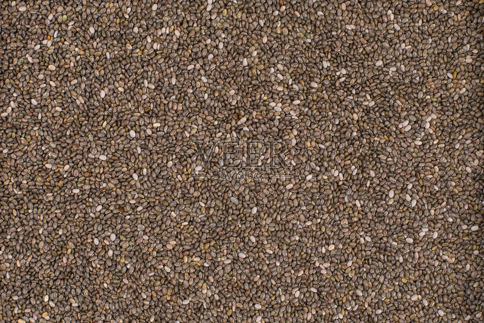 奇亚籽背景。奇亚籽纹理。俯视图。照片摄影图片