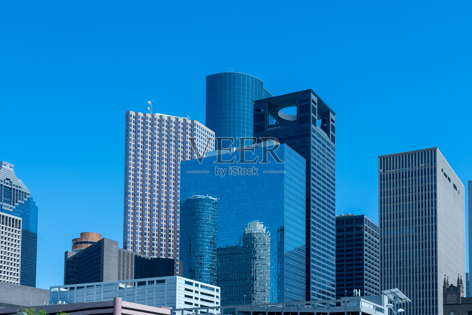 美国德克萨斯州休斯顿市中心的建筑。照片摄影图片