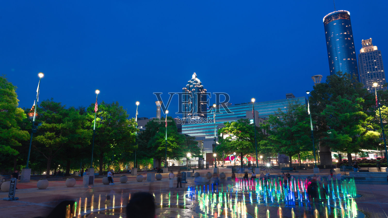 亚特兰大市中心的天际线在日落时分照片摄影图片