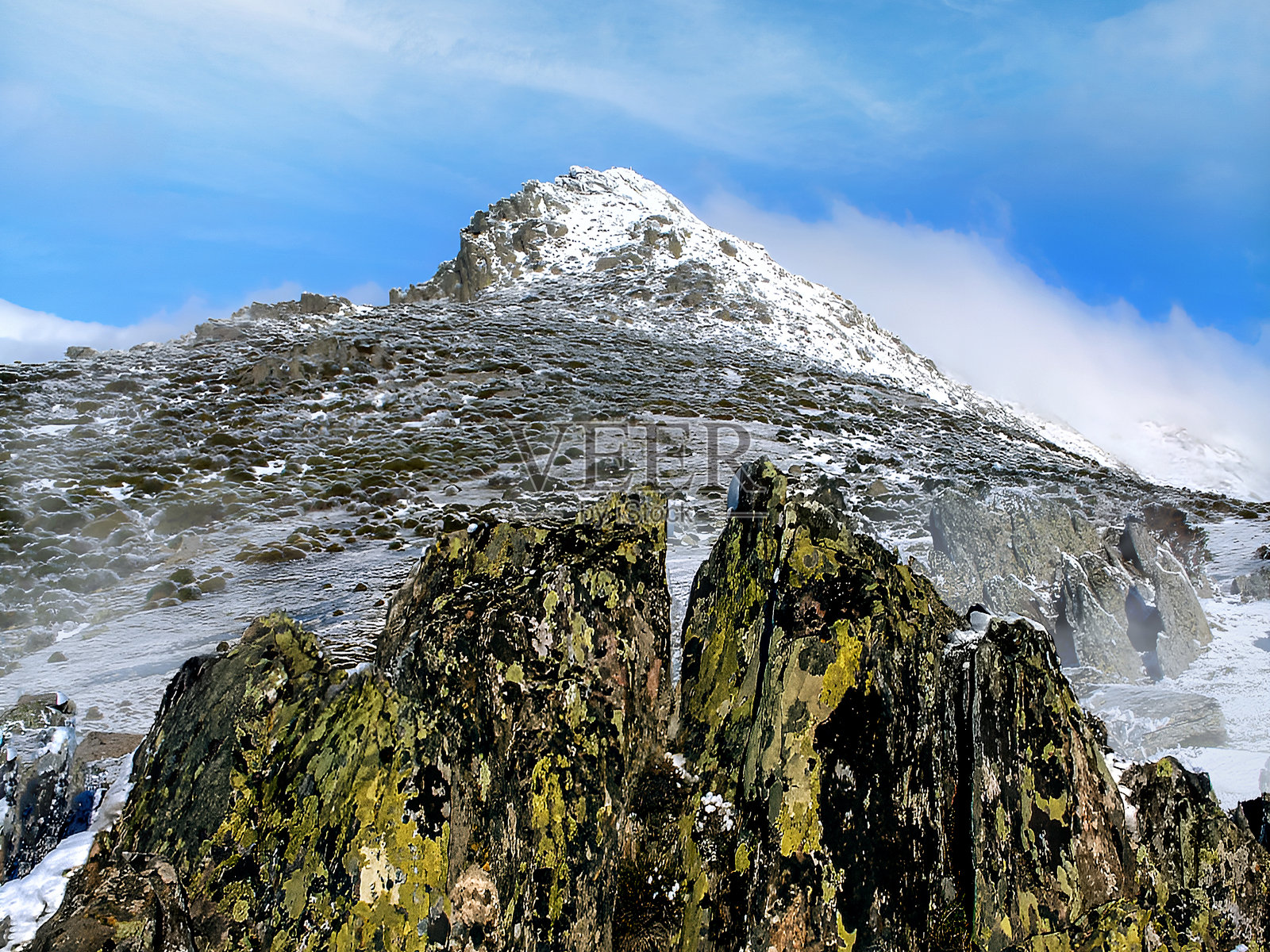 拉塞博萨峰上的雪照片摄影图片